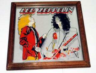 Led Zeppelin Plant Jimmy Page In Concert 13 " Vintage Boardwalk Carnival Mirror