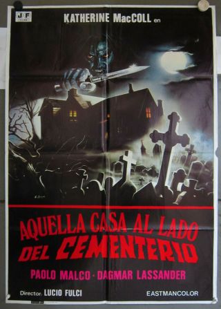 Zu51 House By The Cemetery Lucio Fulci Horror 1sh Spanish Poster