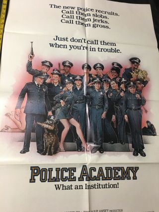 Vintage 1984 Police Academy 1 - Sh Theater Movie Poster Comedy 2