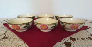 Desert Rose Franciscan Six (6) Oatmeal/cereal Bowls Round Foot (usa) Pristine
