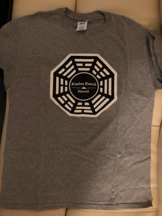 Lost Dharma Initiative Kualoa Ranch T - Shirt Hawaii Unisex Medium Grey