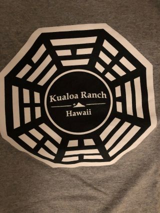 LOST Dharma Initiative Kualoa Ranch T - shirt Hawaii Unisex Medium Grey 2