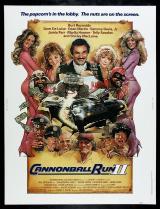 Cannonball Run 2 ✯ Cinemasterpieces 30x40 Movie Poster 1984