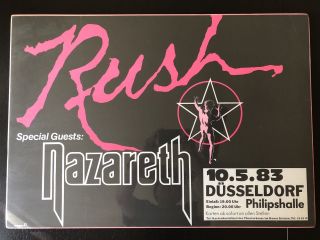 Rush Tour Poster Special Guest Nazareth Oct 5,  1983 Dusseldorf (dry Mounted)