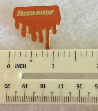 Vintage Nickelodeon Pin Orange Slime Lapel Pin 1995 TV A610 3