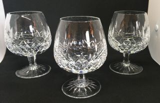 Set Of 3 Waterford Crystal Lismore Brandy Snifter Glasses 5 1/4 "