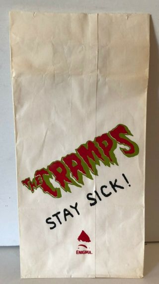 The Cramps Stay Sick Ultra Rare Vintage Promo Barf Bag 