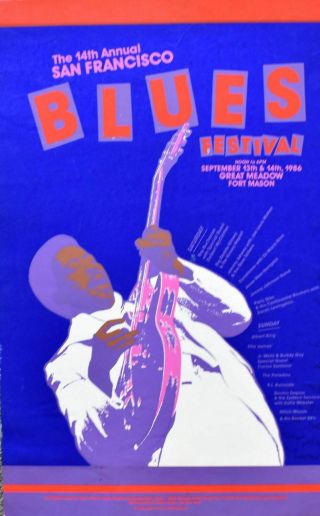 San Francisco Blues Festival 1986 Concert Poster