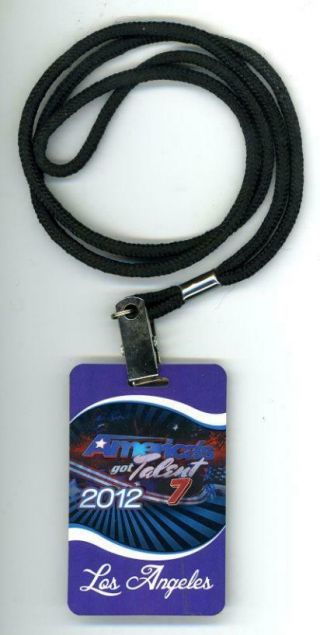 AMERICA ' S GOT TALENT LAMINATED BACKSTAGE PASS WITH LANYARD 2012 2