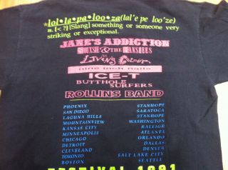 LOLAPALOOZA 1991 Concert Tour T - Shirt NINE INCH NAILS JANE 