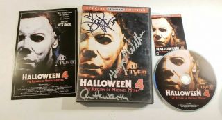 Halloween 4 Dvd Signed Autographed 3x Danielle Harris