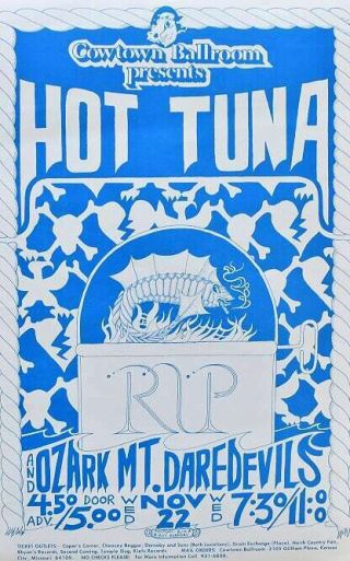 Hot Tuna Concert Poster Kansas City 1973