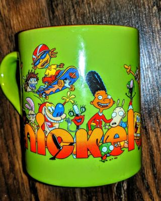 2017 Nickelodeon 90 ' s Cartoon Characters Coffee Mug/Cup,  Green & Orange,  Ceramic 2