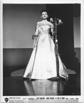 Judy Garland 8x10 Photo A Star Is Born In Gown By Microphone