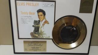 ELVIS PRESLEY 1996 LIMITED EDITION 24K GOLD PLATED RECORD TEDDY BEAR 320/1000 3