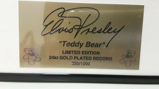 ELVIS PRESLEY 1996 LIMITED EDITION 24K GOLD PLATED RECORD TEDDY BEAR 320/1000 7