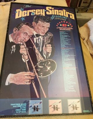 Frank Sinatra Tommy Dorsey Framed Poster With Glass Front.