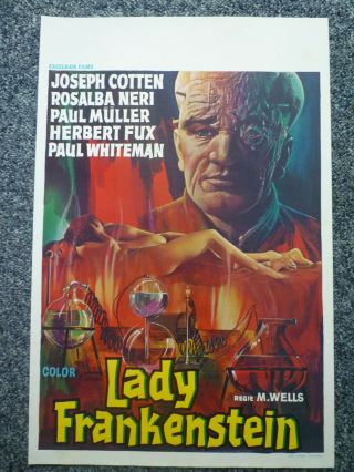 Lady Frankenstein 1974 Belgian Horror Movie Poster Great Artwork