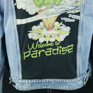 Green Day Levis Denim Jacket Welcome to Paradise Blue Jean Distressed MEDIUM 4