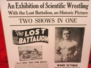 1919 WWI World War 1 Movie The Lost Battalion Orig Window Card Silent Film 2 2