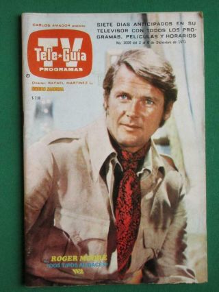1971 Roger Moore The Persuaders Photo Cover Spanish Mexican Tv Guide