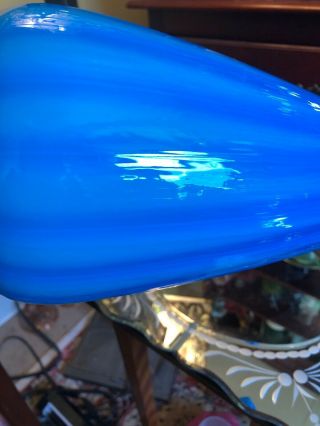 Rare FENTON BLUE Plated Tall Vase Opaque Rib Optic 1960s 3