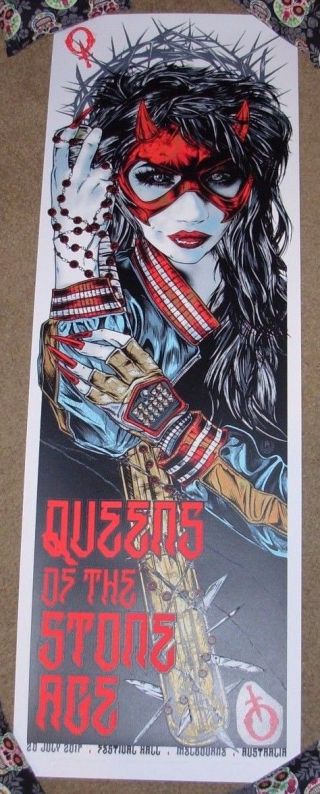 Queens Of The Stone Age Concert Gig Poster Melbourne 7 - 20 - 17 2017 Rhys Cooper