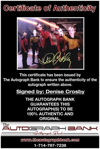 Denise Crosby authentic signed celebrity 8x10 photo W/Cert Autographed A4 2