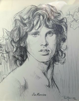 Jim Morrison Rare 1971 Framed Partarrieu Lithograph The Doors Of Perception