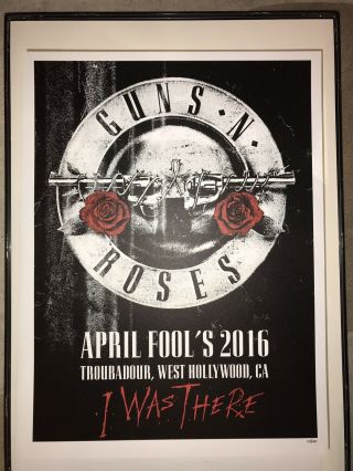 Guns N Roses - Troubadour Concert Poster 1 April