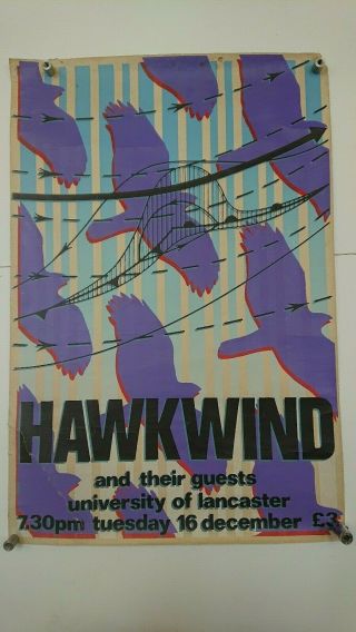 Hawkwind Levitation Tour 1980 Screen Printed Poster By John Angus