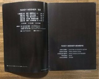 RANDY MEISNER /JAPAN TOUR 1983 PROGRAM Eagles 3