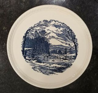 Royal China Hostess Footed Cake Plate Currier And Ives