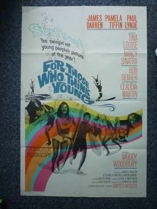 For Those Who Think Young Surfing 1964 American One Sheet Movie Poster