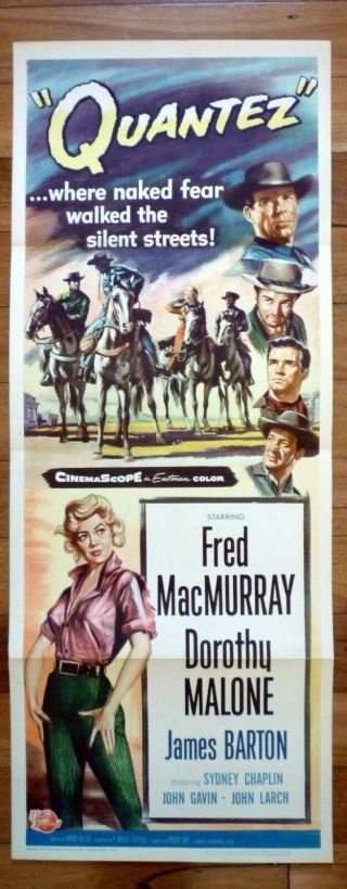 Quantez 1957 Us Insert Movie Poster Fred Macmurray,  Dorothy Malone