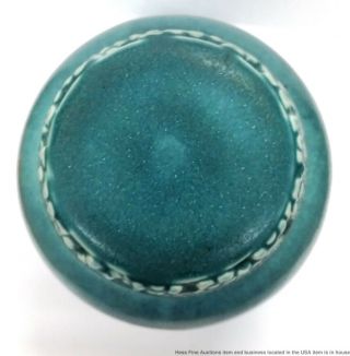 Vintage Rookwood Pottery Arts Crafts 1321E Blue Matte Rose Mustard Spice Jar 2