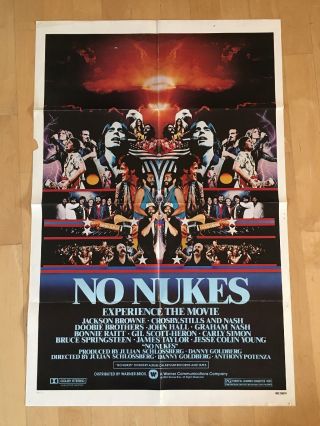 No Nukes Movie Poster 1980 27”x41” Bruce Springsteen,  James Taylor