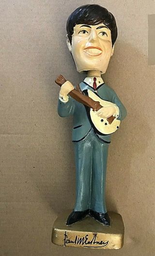 Vintage 1964 Beatles Car Mascots Bobbled Head Paul Mccartney Doll