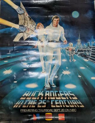 Vintage 1979 Buck Rogers In The 25th Century Poster Nbc Burger King Coca - Cola