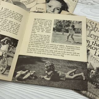 Vintage 1936 Shirley Temple Autobiography Movie Photo Pamphlet Book Set 6