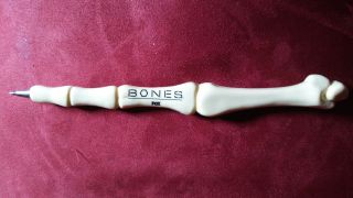 BONES FOX TV SERIES SOUVENIR - BONES MARKED & BONE SHAPED PEN / Old & Vintage 2