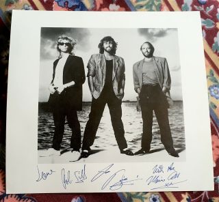 Rare Bee Gees Picture Signed By Barry Maurice And Robin Gibb