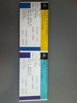 Midge Ure Vienna And Visage Tickets,  Sage Gateshead.  Two Tickets.