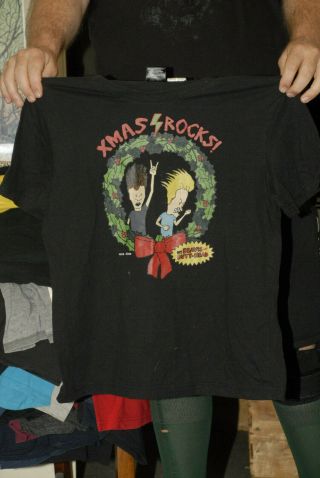 Beavis And Butthead Vintage Xmas Rocks T Shirt Med Mtv Official Mike Judge