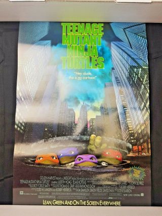 Tmnt Teenage Mutant Ninja Turtles Movie Theatre Promo Poster 13 " X 19 " - 1990