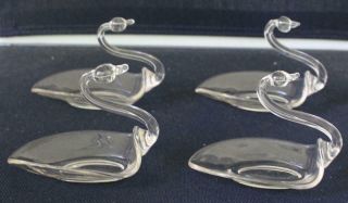 8 Vintage Duncan & Miller Glass Swans Candy Nut Dishes,  Box