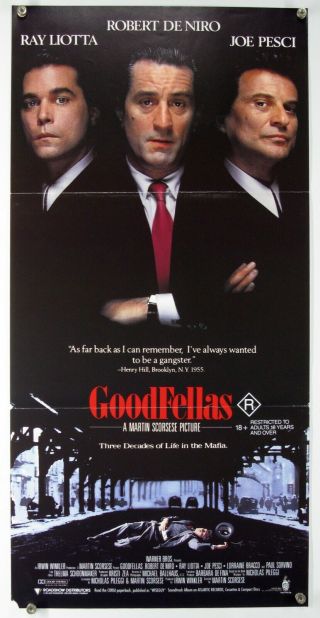 Goodfellas Deniro Pesci Liotta Scorsese Gangster Classic Aust Daybill 1990