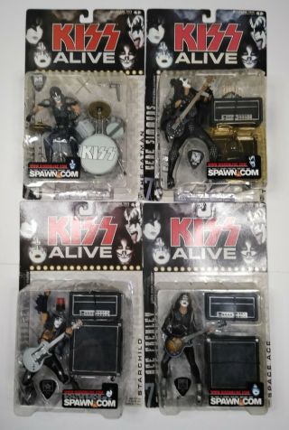 Kiss Alive Action Figures - Complete Set Of 4 Mcfarlane Toys 2000 Stage