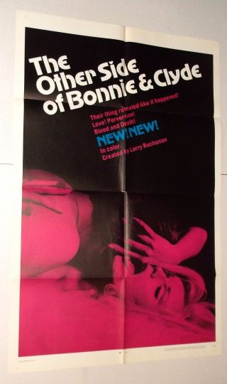 Other Side Of Bonnie And Clyde 1968 Movie Poster Sexploitation Larry Buchanan
