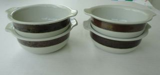 4 Midcentury Modern Arabia Finland Karelia Lugged Handle Cereal Soup Bowl